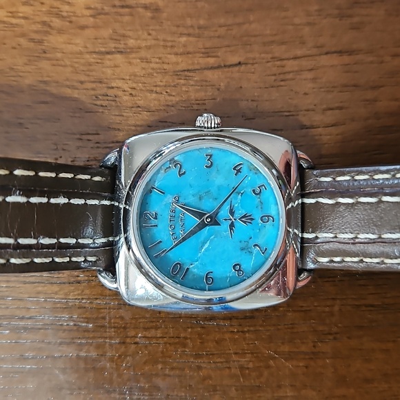 Peyote Bird Silver Watch with Turquoise Face